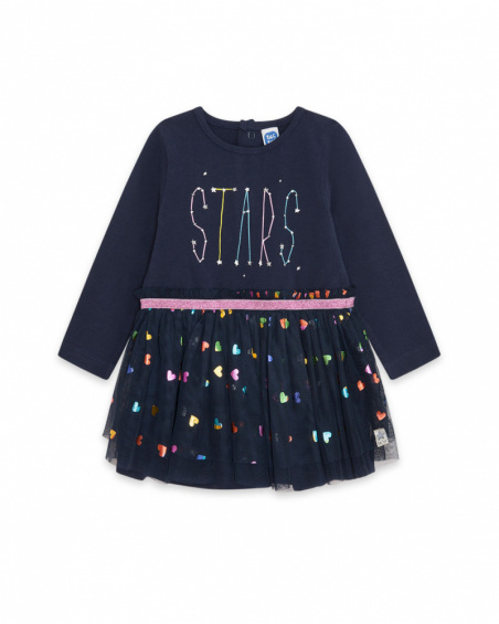 Blue Knit And Tulle Dress Girl Galaxy Friends