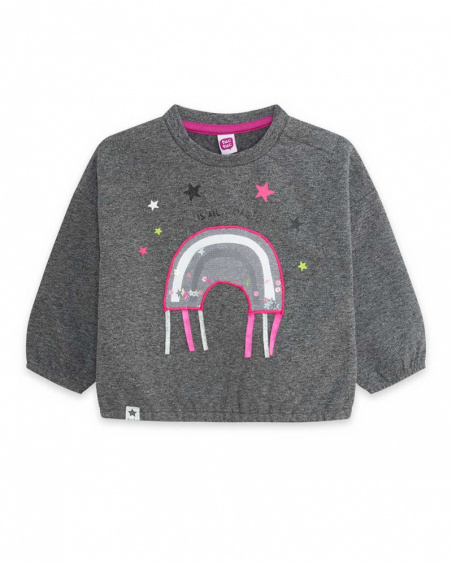Gray And Pink Plush Sweatshirt Girl Magic