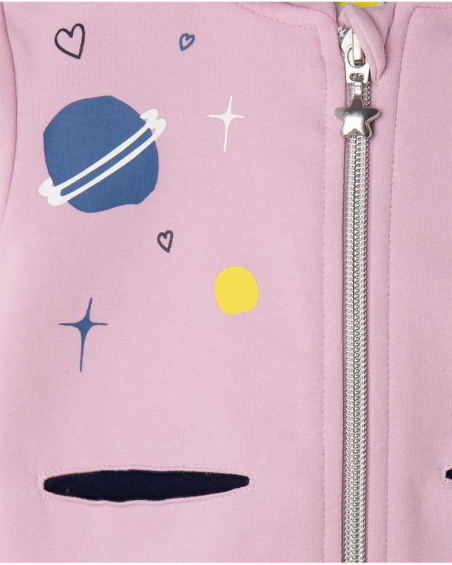 Girl Pink Plush Sweatshirt And Pants Galaxy Friends