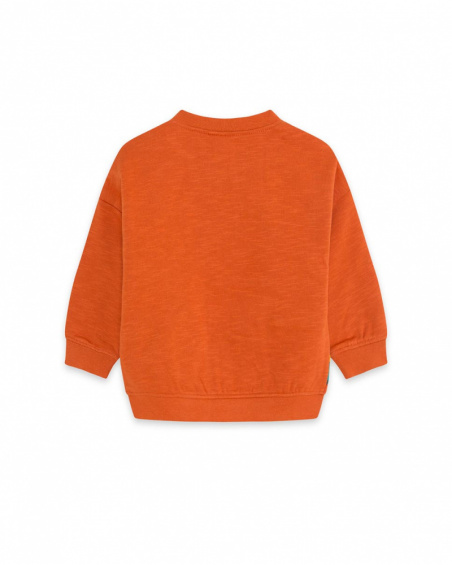 Orange Plush Sweatshirt Boy Natural Grown