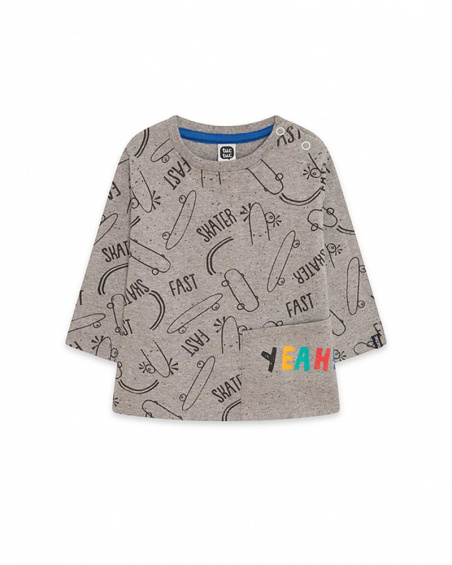 Kid's Gray And Black Knit T-shirt Connect