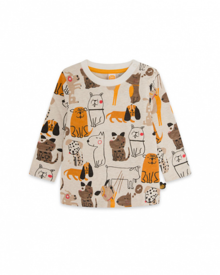 Orange Knit T-shirt Boy Dog'S Mix