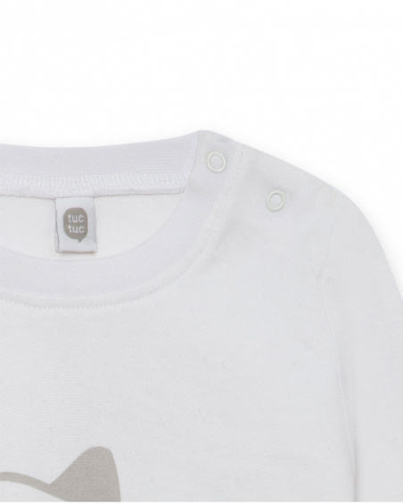 White And White Knitted T-shirt Boy Basics Baby W23