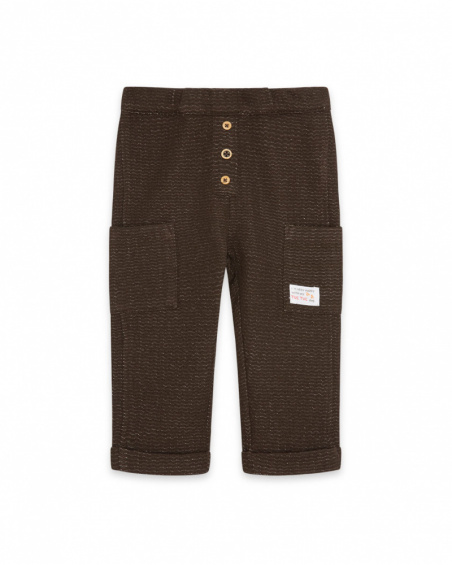 Boy's Brown Knitted Pants Dog'S Mix