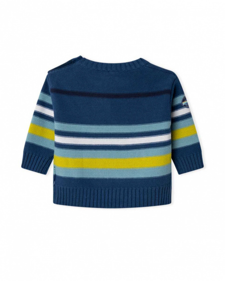 Blue Tricot Sweater Boy Galaxy Friends
