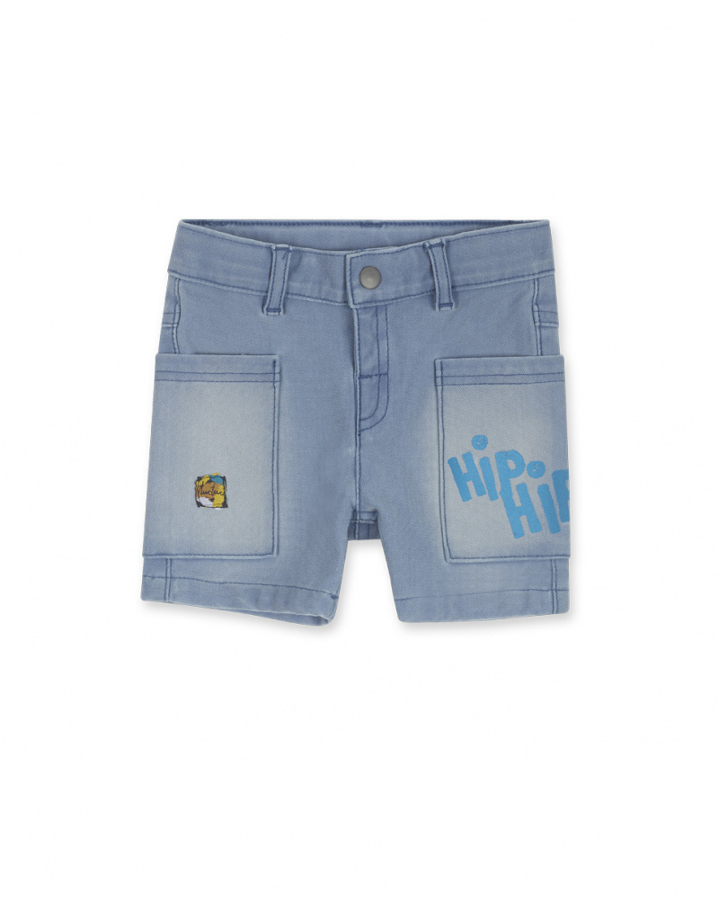 Boy's blue denim Bermuda shorts Hip Hip Hooray!
