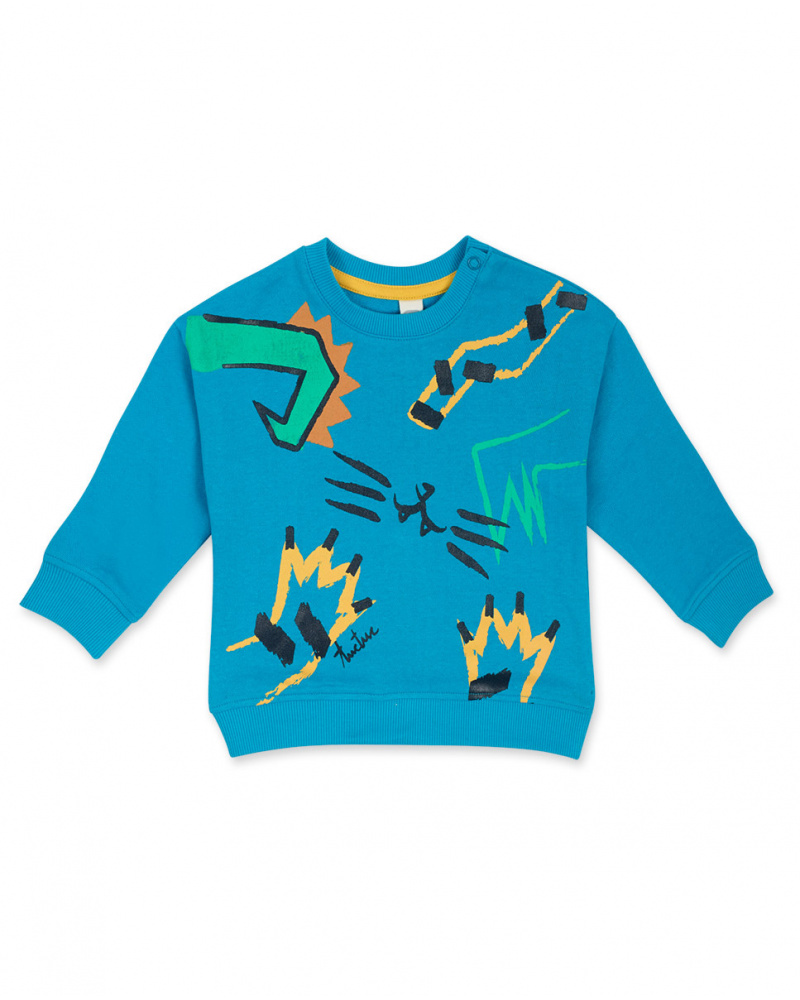Blue fleece sweatshirt for boy Hip Hip Hooray!