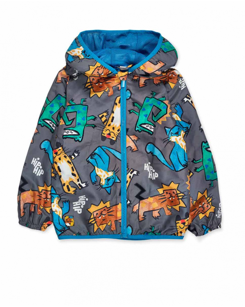 Boys' gray windbreaker Hip Hip Hooray!
