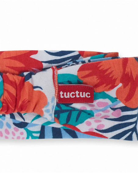 Red white rigid headband for girl Hello Playa