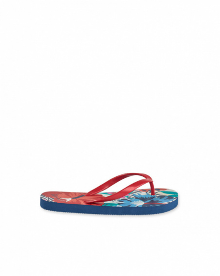 Girl's red flip flops Hello Playa