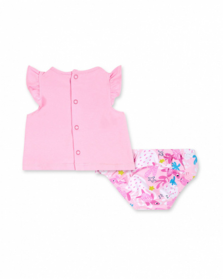 Pink bath set for girl Turtles