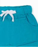 White blue chiffon knit set for boy Turtles