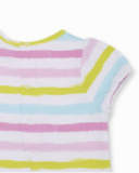 Striped knit romper for girl Turtles