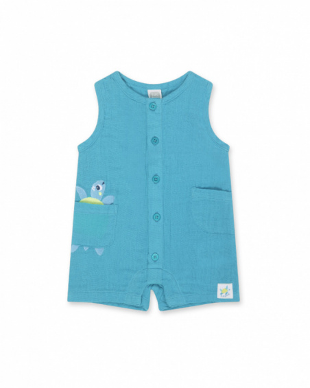 Blue flat jumpsuit for boy Turtles