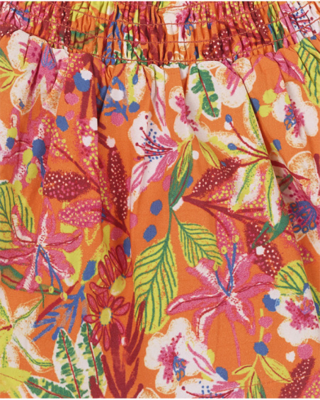 Orange poplin skirt for girl Eco-Safari
