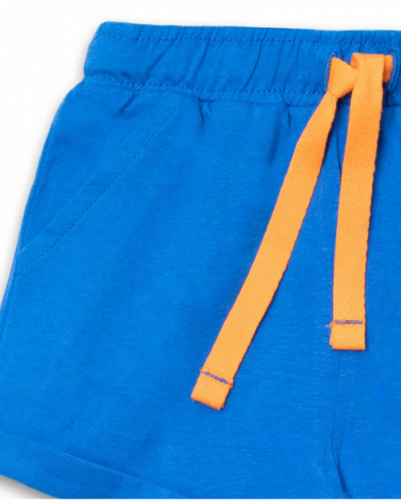 Boy's blue knit bermuda Eco-Safari
