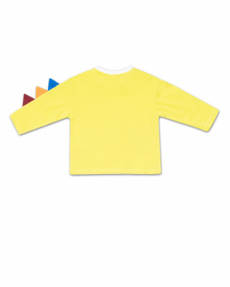 Green knit long t-shirt for boy Eco-Safari