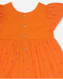 Orange poplin dress for girl Eco-Safari