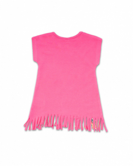 Pink knit dress for girl Eco-Safari