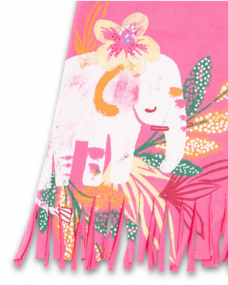 Pink knit dress for girl Eco-Safari