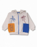 Beige fleece sweatshirt for boy Eco-Safari