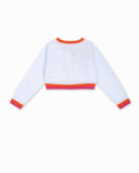 White knitted jacket for girl Eco-Safari