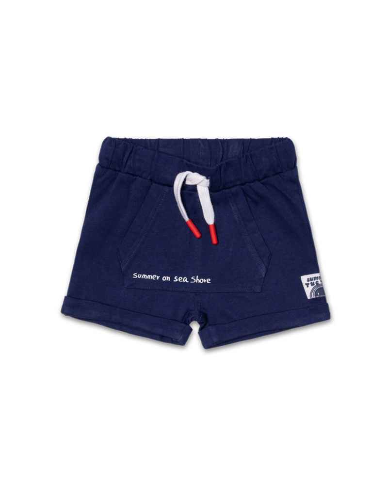Blue knit bermuda for boy Beach Day