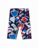 Girl's blue dot pirate leggings Beach Day
