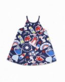 Blue knitted dress for girl Beach Day