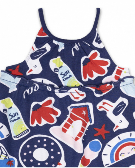 Blue knitted dress for girl Beach Day