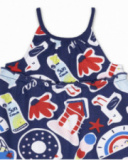 Blue knitted dress for girl Beach Day