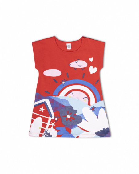 Red knit dress for girl Beach Day