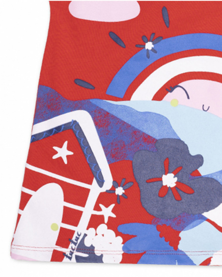 Red knit dress for girl Beach Day