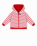 Reversible red white fleece jacket for boys Beach Day