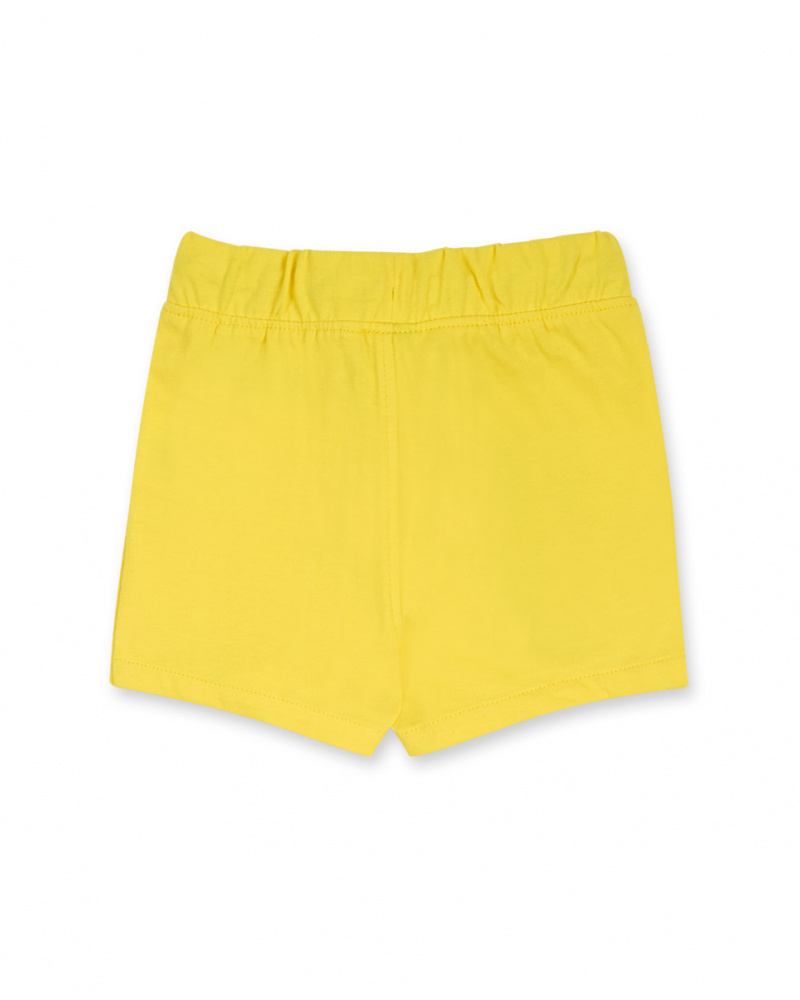 Yellow knit Bermuda shorts for boy Basics Baby