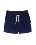 Navy blue knit Bermuda shorts for boy Basics Baby