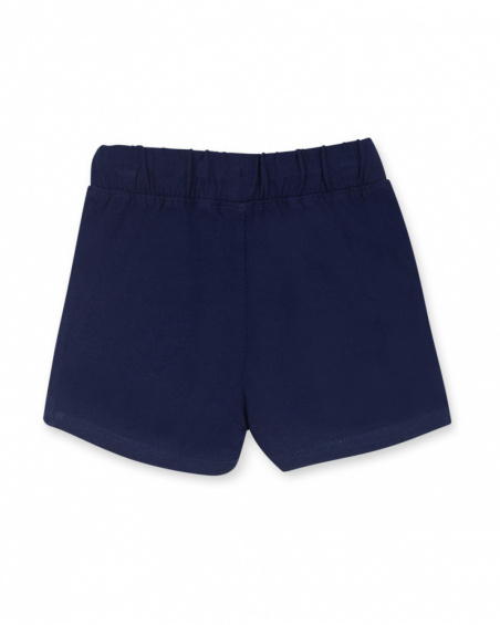Navy blue knit Bermuda shorts for boy Basics Baby