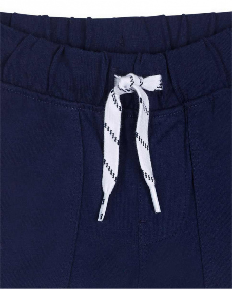 Navy blue knit Bermuda shorts for boy Basics Baby