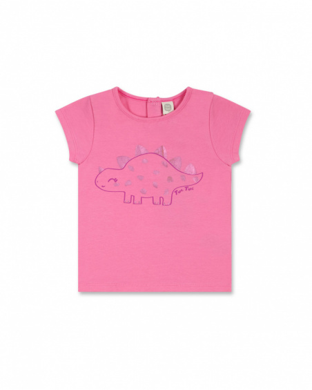 Pink knit T-shirt for girl Basics Baby