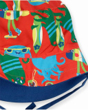 Red Blue Reversible Flat Cap for Boys Holidays