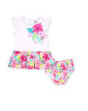 White knit dress for girl Time to plant