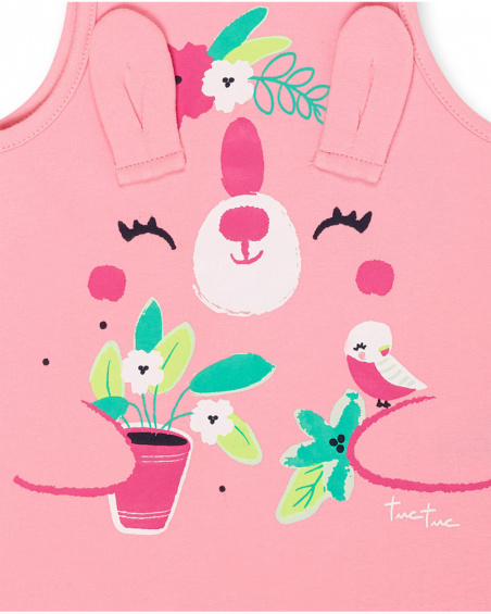 Pink knit dress for girl Time to plant