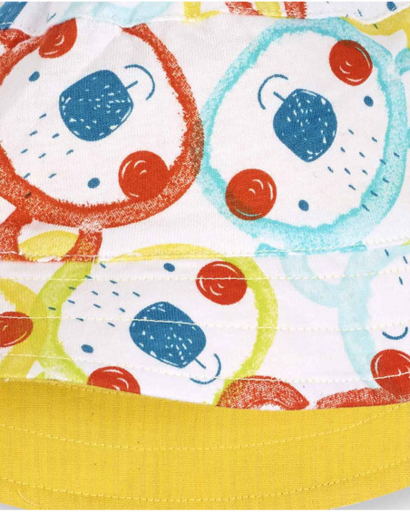 Yellow reversible flat cap printed unisex Sunday