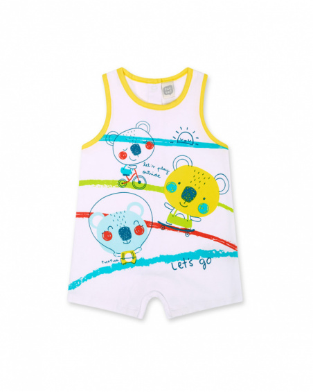 Sunday boy's white knit romper