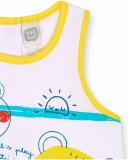 Sunday boy's white knit romper