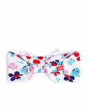 White knitted headband for girl Blub