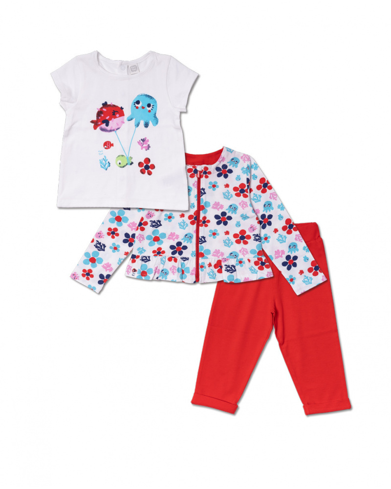 Blub girl red white knitted plush set