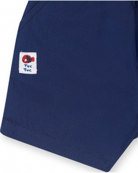 Blue white poplin knit set for boy Blub