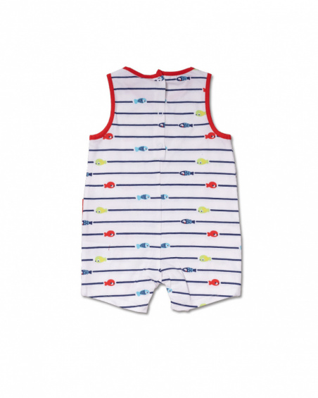 White striped knit romper for boy Blub