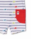 White striped knit romper for boy Blub